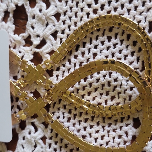 True Love Gold Rhinestone Earrings - Picture 4 of 5